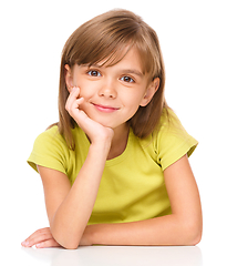 Image showing Portrait of a pensive little girl