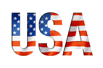 Image showing USA flag text font