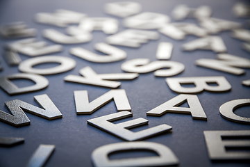 Image showing Mixed letters pile closeup photo