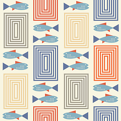 Image showing mid century style seamless pattern