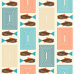 Image showing mid century style seamless pattern