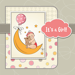 Image showing baby girl shower card