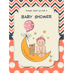 Image showing baby girl shower card