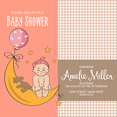 Image showing baby girl shower card