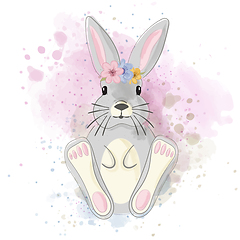 Image showing Cute watercolor bunny