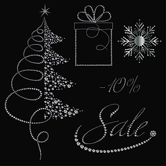 Image showing Festive diamonds Christmas items collection for Christmas sale b
