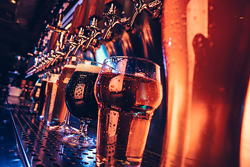 Image showing Glasses of different kinds of beer, time for oktoberfest