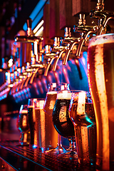 Image showing Glasses of different kinds of beer, time for oktoberfest