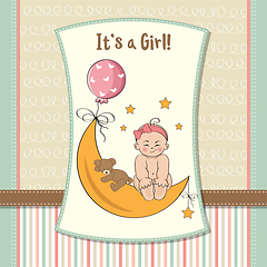 Image showing baby girl shower card