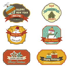 Image showing Cute Christmas labels collection isolated on white background