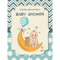 Image showing baby boy shower card