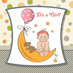 Image showing  baby girl shower card