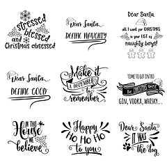 Image showing Christmas quotes collection isolated on white. Vector