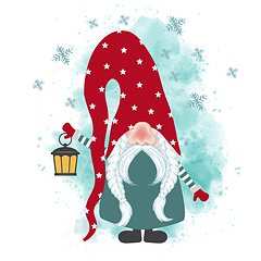 Image showing  Christmas card with gnome