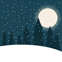 Image showing Beautiful flat design Christmas landscape