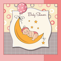 Image showing baby girl shower card