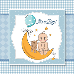 Image showing baby boy shower card