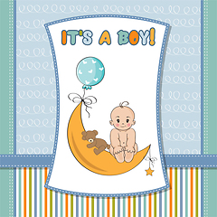 Image showing baby boy shower card