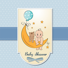 Image showing baby boy shower card