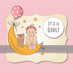 Image showing baby girl shower card