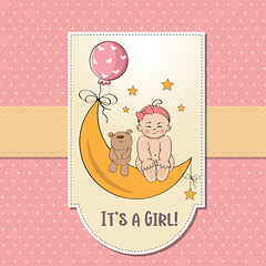 Image showing baby girl shower card