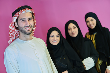 Image showing Portrait of young muslim people in traditional clothes