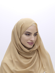 Image showing Portrait of young muslim woman wearing hijab