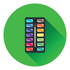 Image showing Watercolor paint-box icon