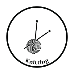 Image showing Yarn ball with knitting needles icon