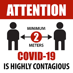 Image showing Social distance warning sign.