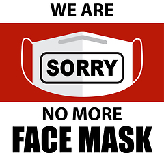 Image showing Coronavirus face mask out of stock sign.