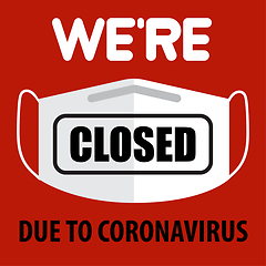 Image showing Office temporarily closed sign of coronavirus. 