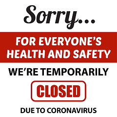 Image showing Office temporarily closed sign of coronavirus.