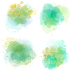 Image showing Watercolor stains set isolated on white background