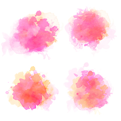 Image showing Watercolor stains set isolated on white background