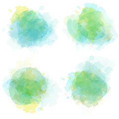 Image showing Watercolor stains set isolated on white background