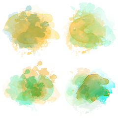 Image showing Watercolor stains set isolated on white background