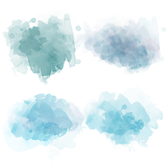 Image showing Watercolor stains set isolated on white background