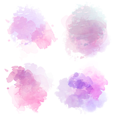 Image showing Watercolor stains set isolated on white background