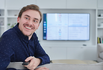 Image showing Happy young muslim man in modern home