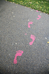 Image showing Pink footprint