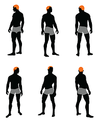 Image showing Set of men silhouette