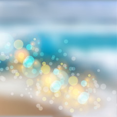 Image showing Bokeh lights effect on beach gradient background