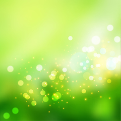 Image showing Bokeh lights effect on fresh green gradient  background