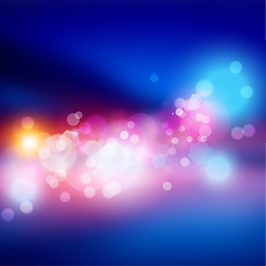 Image showing Bokeh lights effect on blue and pink gradient background