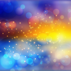 Image showing Bokeh lights effect on colorful gradient background