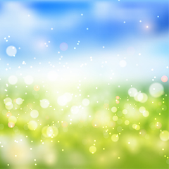 Image showing Bokeh lights effect on fresh spring gradient  background