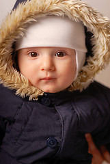 Image showing Child in a warm hood