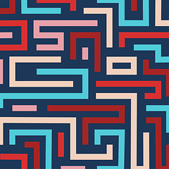 Image showing Colorful retro maze background