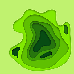 Image showing Abstract green 3d paper cut background